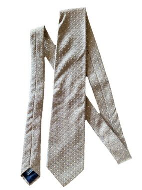 Federico Bertarelli Silk Tie Tan Blue Geometric Italian Classic 61.5 X 3.25